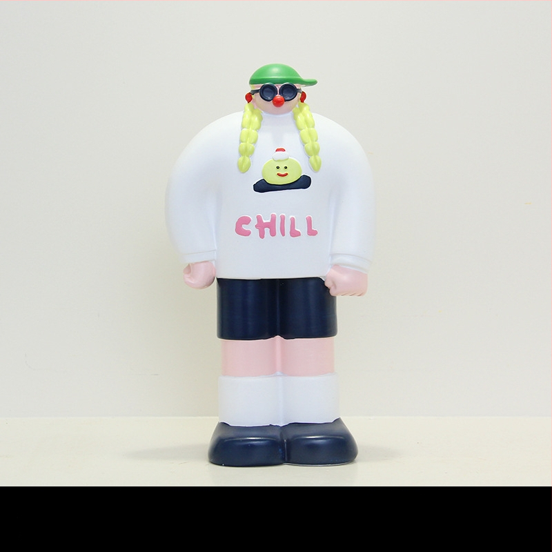 Διακοσμητική φιγούρα από ρητίνη για διακόσμηση αρτοποιείου και καφέ - Bread Man χαρακτήρας, μοντέρνο μινιμαλιστικό στυλ, ιδανικό δώρο έναρξης επιχείρησης