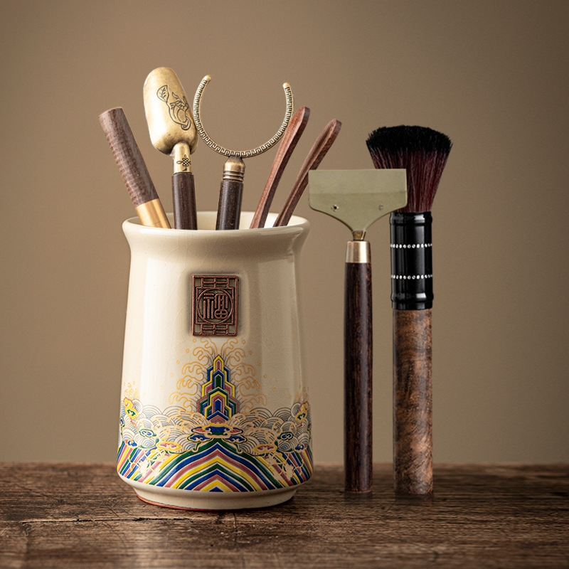 Kuue džentelmeni tee seremonia komplekt — keraamika, uus hiina stiil