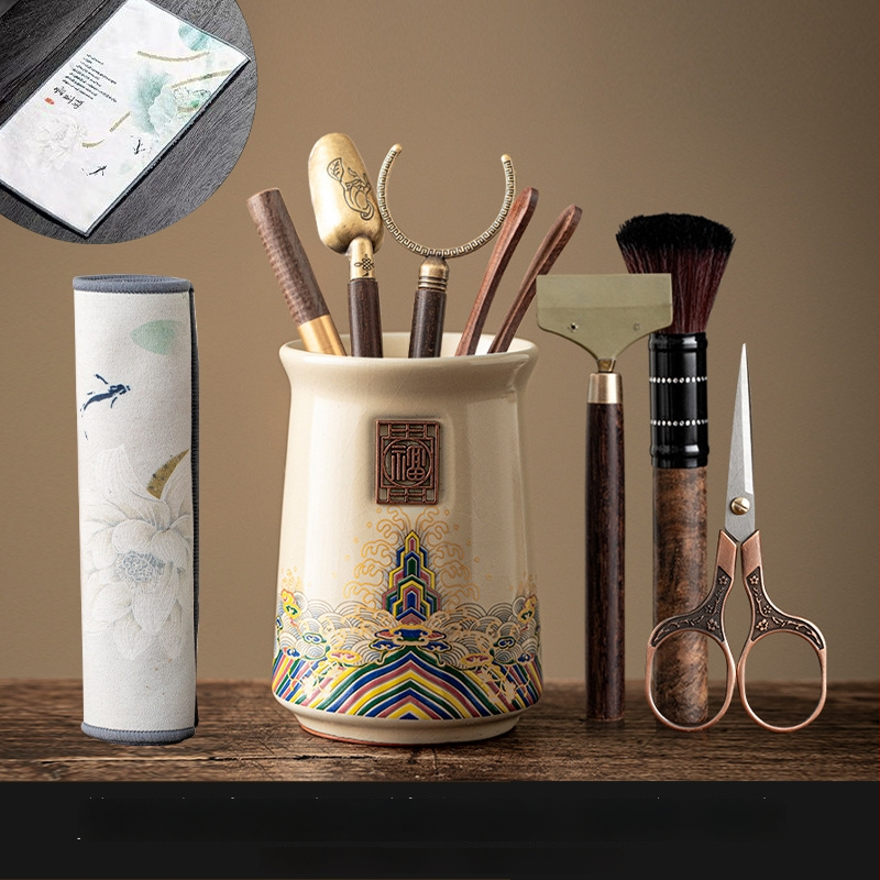 Kuue džentelmeni tee seremonia komplekt — keraamika, uus hiina stiil