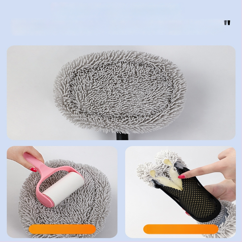 Mop de spălat maşinii cu tijă curbată din aliaj de aluminiu şi cap Chenille, 430 g, Personalizare disponibilă, Nu zgârie vopseaua maşinii