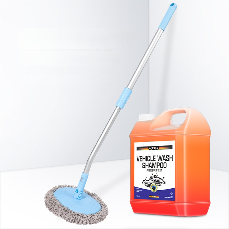 Mop de spălat maşinii cu tijă curbată din aliaj de aluminiu şi cap Chenille, 430 g, Personalizare disponibilă, Nu zgârie vopseaua maşinii