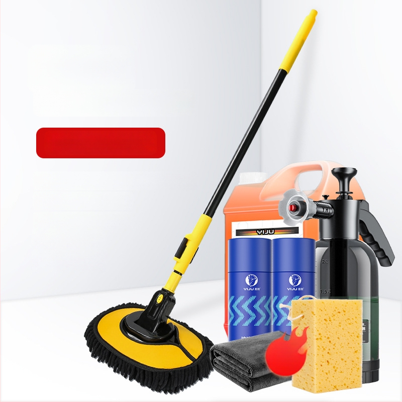 Mop de spălat maşinii cu tijă curbată din aliaj de aluminiu şi cap Chenille, 430 g, Personalizare disponibilă, Nu zgârie vopseaua maşinii