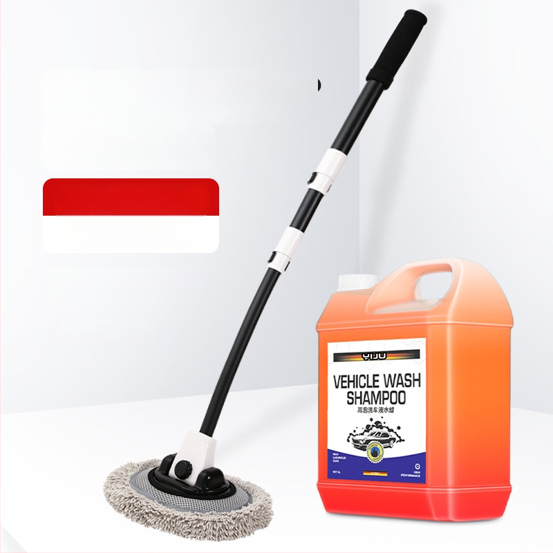 Mop de spălat maşinii cu tijă curbată din aliaj de aluminiu şi cap Chenille, 430 g, Personalizare disponibilă, Nu zgârie vopseaua maşinii