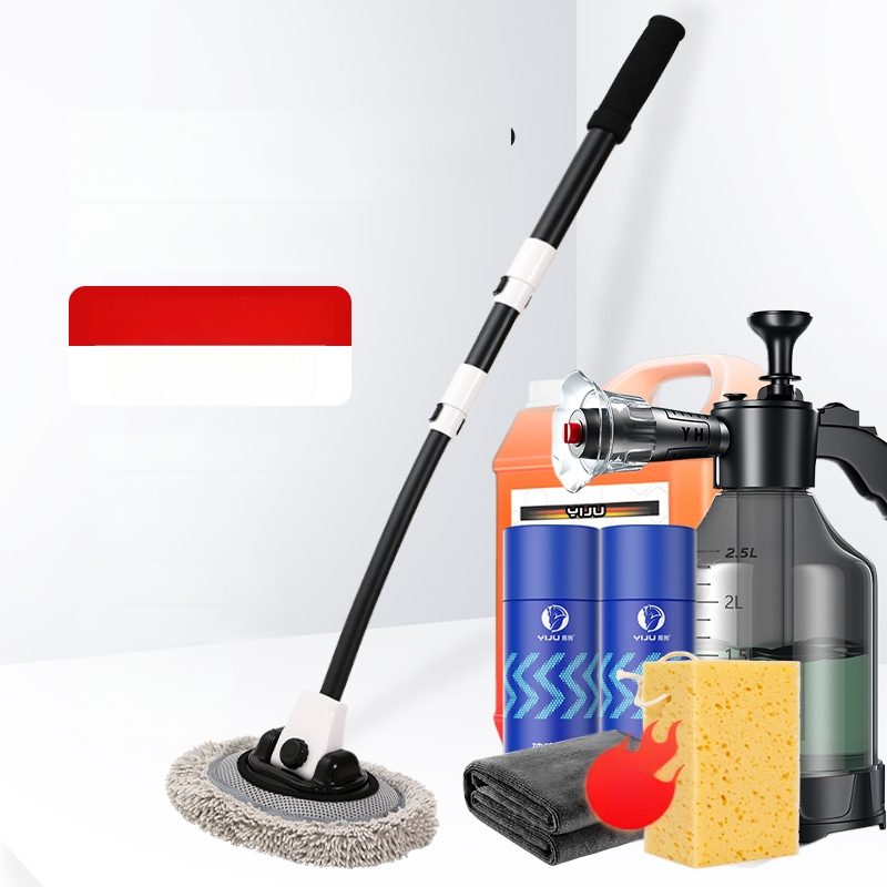 Mop de spălat maşinii cu tijă curbată din aliaj de aluminiu şi cap Chenille, 430 g, Personalizare disponibilă, Nu zgârie vopseaua maşinii