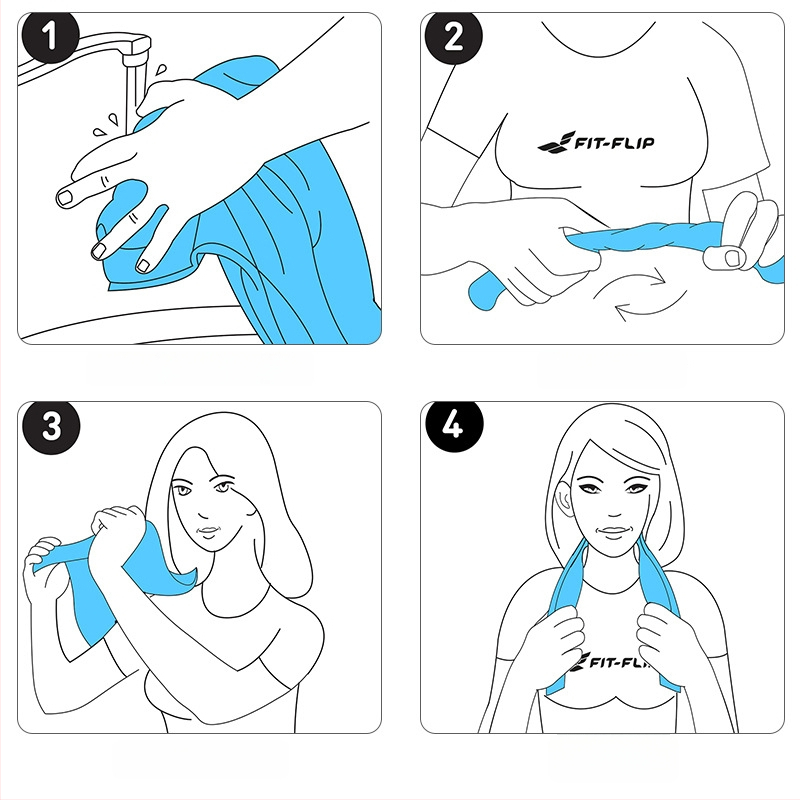 Logóval ellátott sportos hűtőtörölköző — 80% poliészter + 20% poliamid, 155 g, nedvszívó és gyorsan száradó, vízfelvétel 0–5 s, logó nyomtatás elérhető