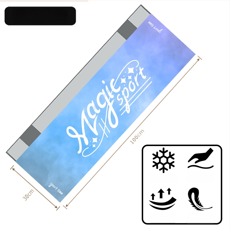 Logóval ellátott sportos hűtőtörölköző — 80% poliészter + 20% poliamid, 155 g, nedvszívó és gyorsan száradó, vízfelvétel 0–5 s, logó nyomtatás elérhető