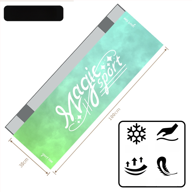 Logóval ellátott sportos hűtőtörölköző — 80% poliészter + 20% poliamid, 155 g, nedvszívó és gyorsan száradó, vízfelvétel 0–5 s, logó nyomtatás elérhető