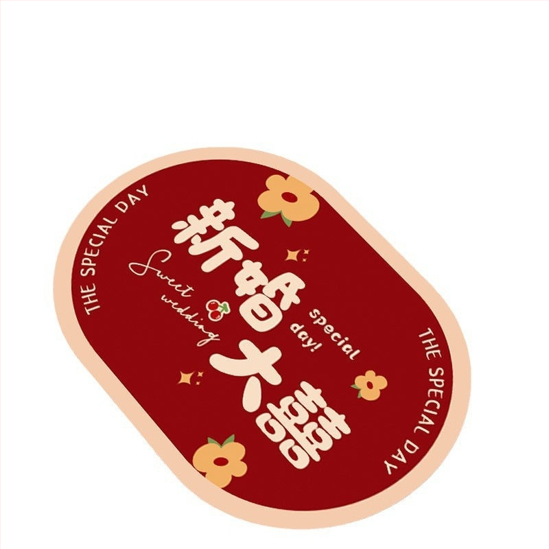 Мат от диатомна глина, овална форма, геометричен и облачен дизайн, печатна техника, сватбен стил, ръчно пране