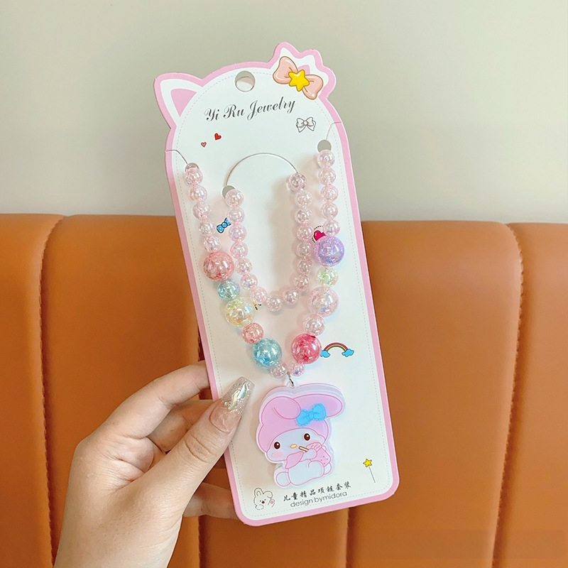 Princess serijos kaklo papuošalas, vaikams animacinio stiliaus, rutulinė grandinė, pakabukas įtrauktas