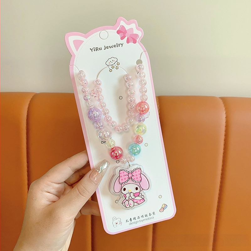 Princess serijos kaklo papuošalas, vaikams animacinio stiliaus, rutulinė grandinė, pakabukas įtrauktas