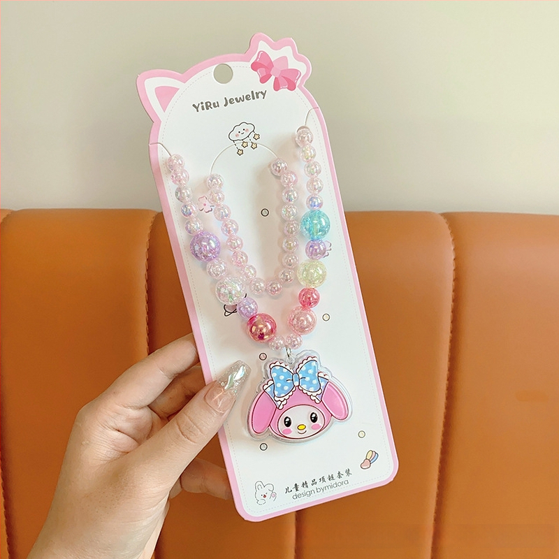 Princess serijos kaklo papuošalas, vaikams animacinio stiliaus, rutulinė grandinė, pakabukas įtrauktas