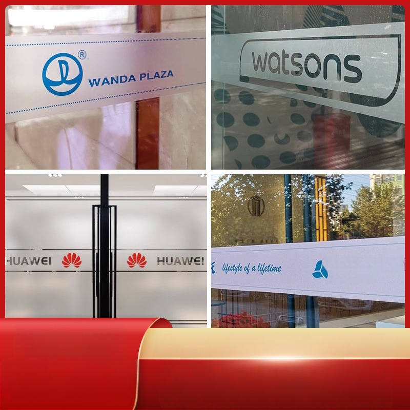 PVC plėvelė biuro stiklo durims, lipni, šiuolaikinis minimalistinis stilius, vieno tono raštas, pritaikoma