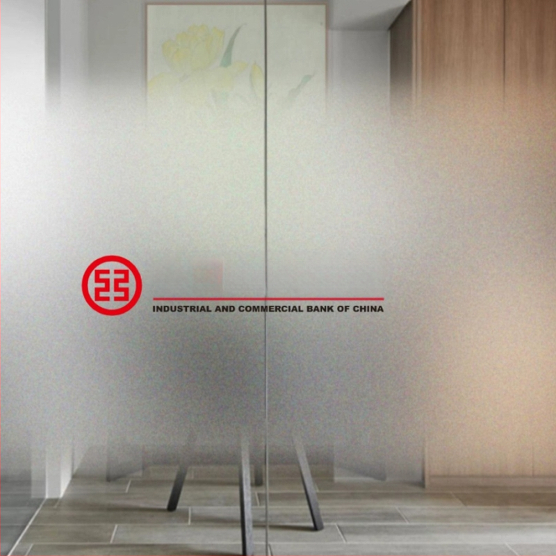 PVC plėvelė biuro stiklo durims, lipni, šiuolaikinis minimalistinis stilius, vieno tono raštas, pritaikoma