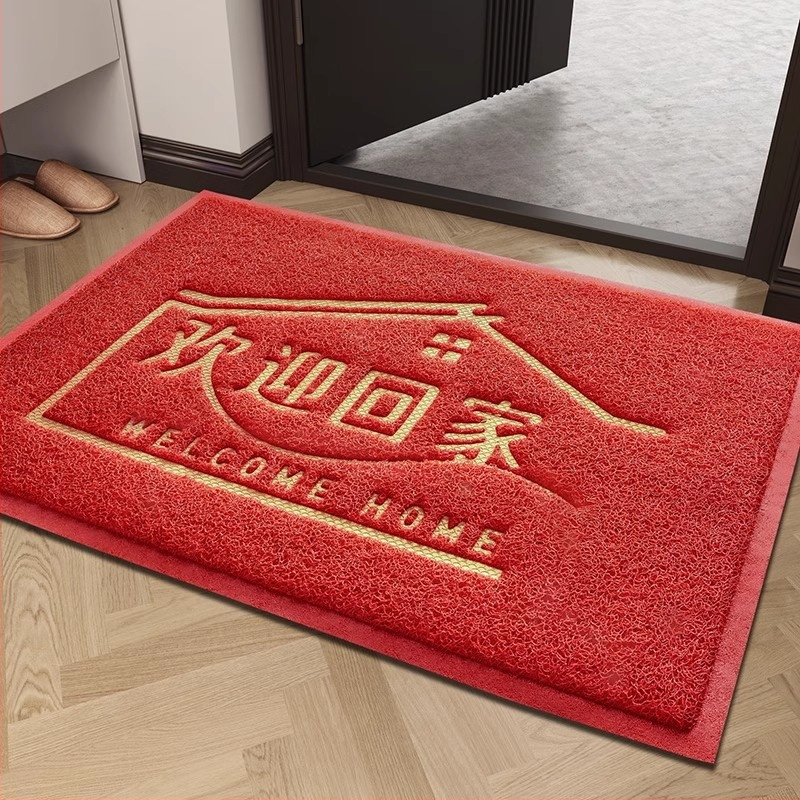 PVC релефна постелка за входна врата, квадратна, антре, машинно пране, стил Нов китайски стил