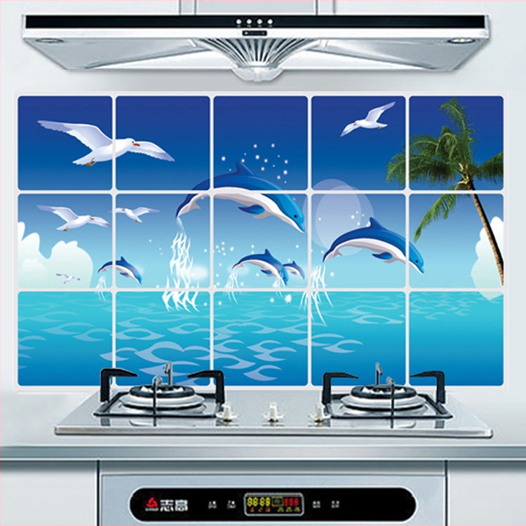 Konyhai falmatrica - PET anyag, Növénymintás, Olajálló falmatrica, Szennyeződésálló