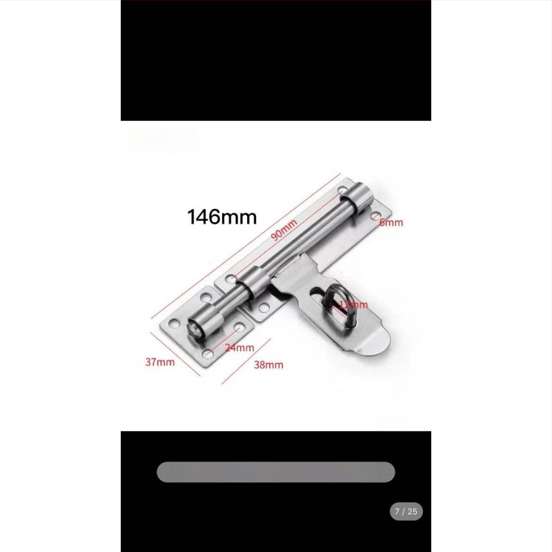 Sunkus durų sklendė; nerūdijančio plieno, šlifuotu paviršiumi; modelis 003; šiuolaikinis minimalizmas.