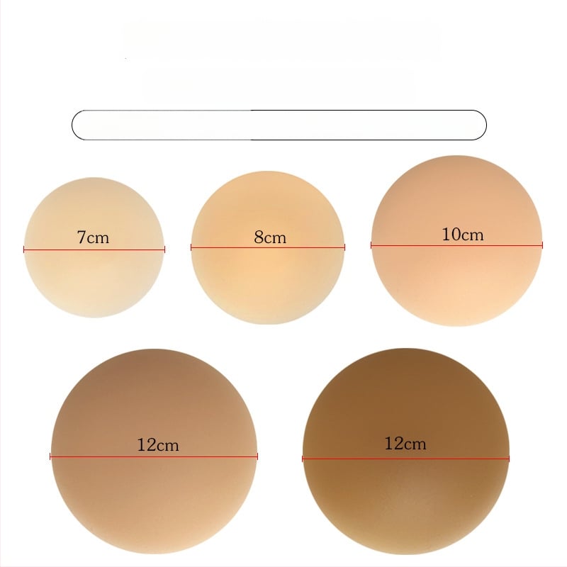 Szilikon mellbimbó takarók - ultra vékonyak, lélegzőek, láthatatlanok, kör alakú forma, fényes felület