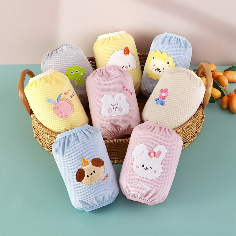 Vaikų rankų apsaugos nuo nešvarumų rudenį–žiemai, šiltos su animaciniu siuvinėjimu, vaflinio audinio