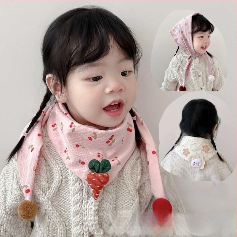 Bērnu kokvilnas trijstūra šalle, silta, ar multfilmas rakstu