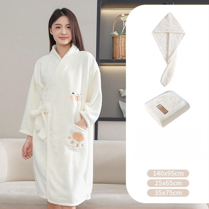 Női viselhető törölköző és köntös, 2025-ös modell, mikroszálas, 150d szál, jacquard