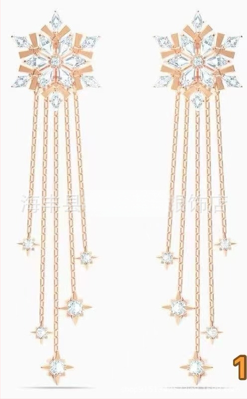 Vario pagrindo auskarai snaigė, sidabro 925 pakabukas – rinkinys moterims