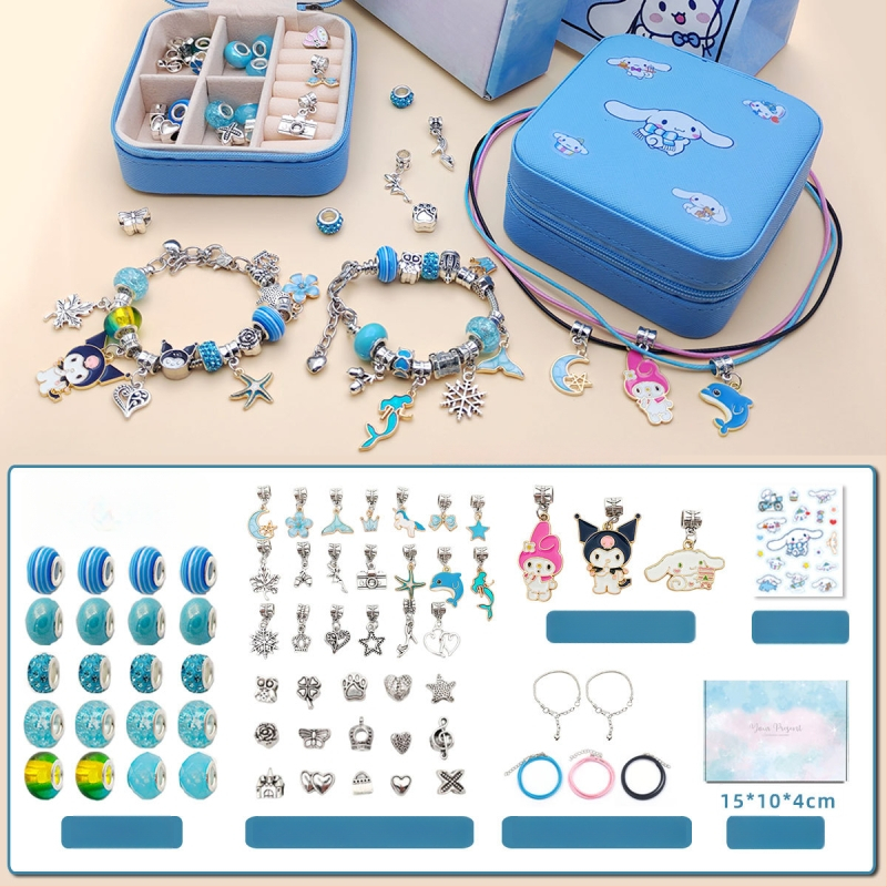 DIY rinkinys vaikams – apyrankė ir karoliai mergaitėms – lydinys; gyvatės grandinė; pakabukas iš lydinio; animacinis motyvas; alyva danga užbaigimas