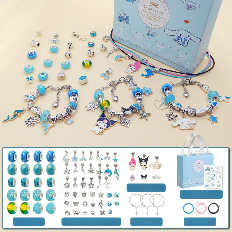 DIY rinkinys vaikams – apyrankė ir karoliai mergaitėms – lydinys; gyvatės grandinė; pakabukas iš lydinio; animacinis motyvas; alyva danga užbaigimas