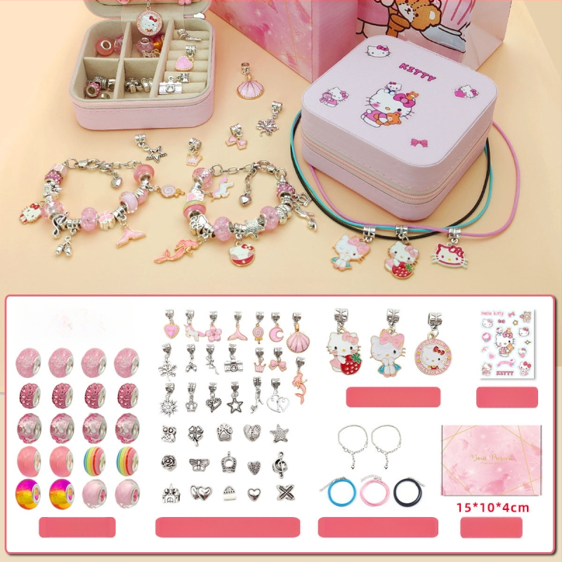 DIY rinkinys vaikams – apyrankė ir karoliai mergaitėms – lydinys; gyvatės grandinė; pakabukas iš lydinio; animacinis motyvas; alyva danga užbaigimas