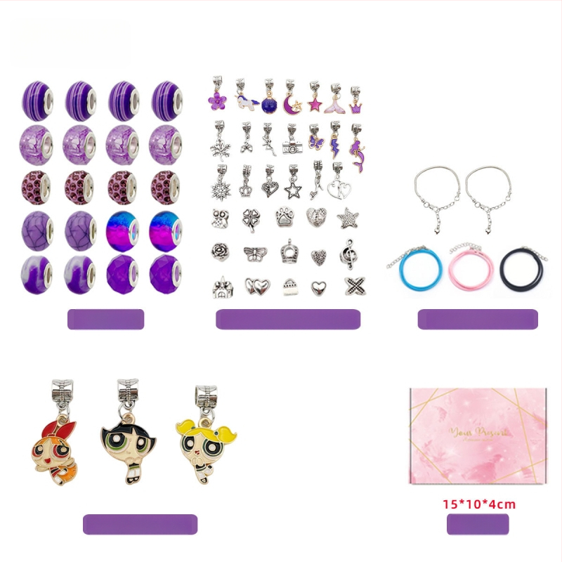 DIY rinkinys vaikams – apyrankė ir karoliai mergaitėms – lydinys; gyvatės grandinė; pakabukas iš lydinio; animacinis motyvas; alyva danga užbaigimas