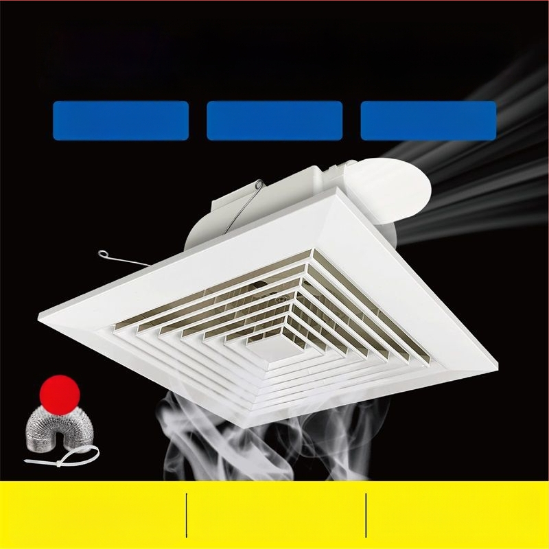 Ventilator de ventilație pentru tavan din gips-carton, bucătărie și baie, puternic și silențios, modelul 300h-01, eficiență energetică nivel 3, telecomandă