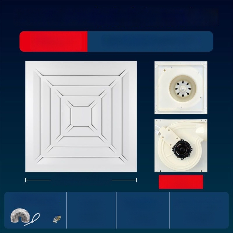 Ventilator de ventilație pentru tavan din gips-carton, bucătărie și baie, puternic și silențios, modelul 300h-01, eficiență energetică nivel 3, telecomandă