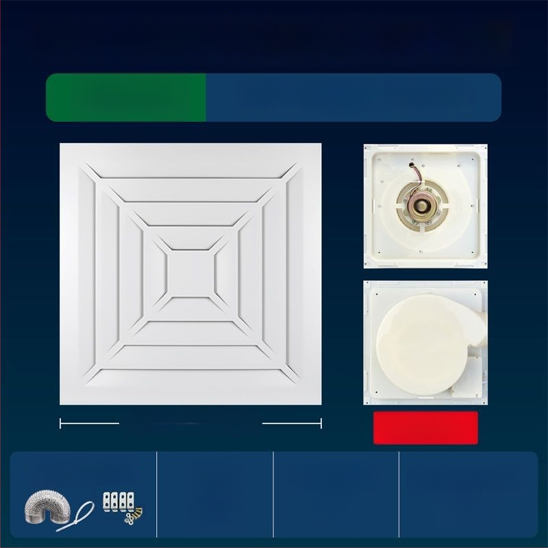 Ventilator de ventilație pentru tavan din gips-carton, bucătărie și baie, puternic și silențios, modelul 300h-01, eficiență energetică nivel 3, telecomandă