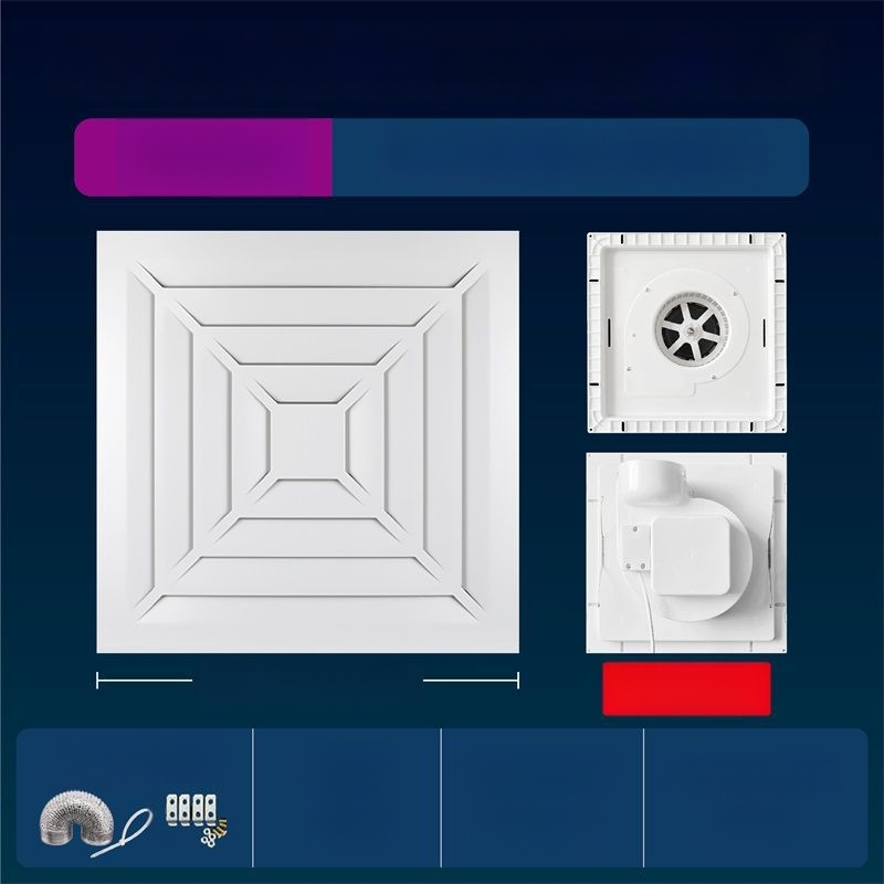 Ventilator de ventilație pentru tavan din gips-carton, bucătărie și baie, puternic și silențios, modelul 300h-01, eficiență energetică nivel 3, telecomandă