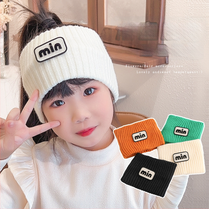 Adītas matu lentes meitenēm - kocku raksts, rudens 2024