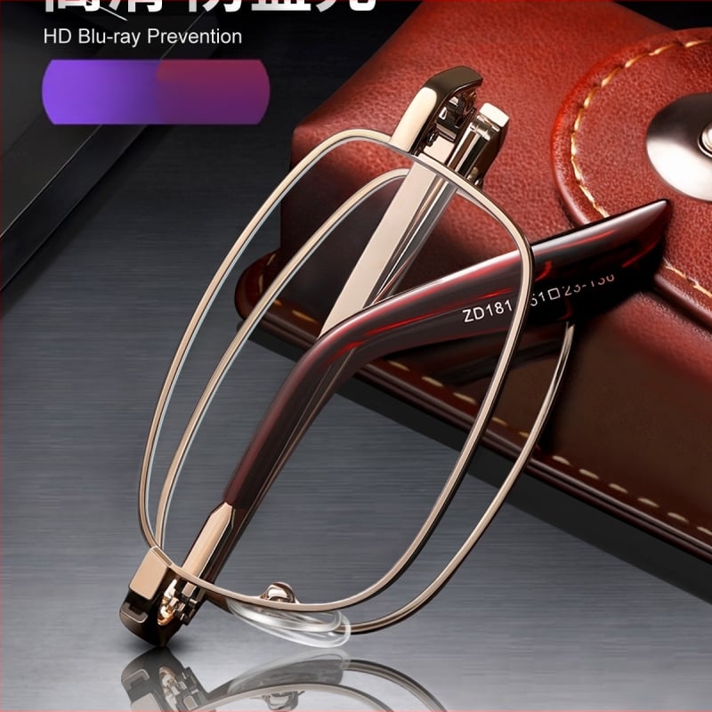 Bezrāmju lasīšanas brilles, akrila lēcas, titāna sakausējuma rāmis, kvadrātveida stils, Pavasaris 2024