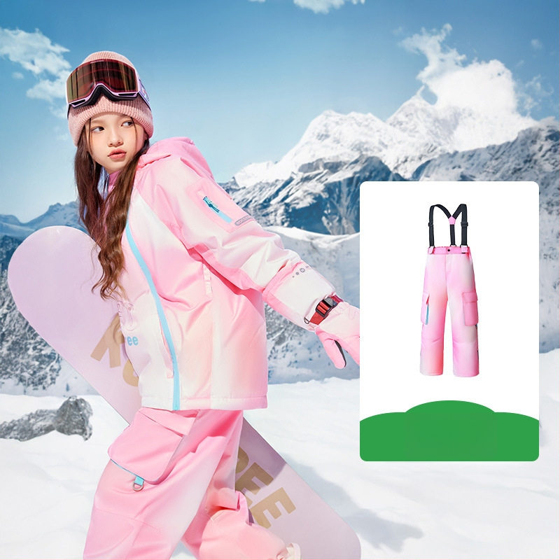 KK Tree vaikų slidinėjimo komplektas, unisex dviejų dalių (viršus + kelnes), atsparus vandeniui ir šiltas, poliesterio audinys, modelis Kq25130+Kq25131