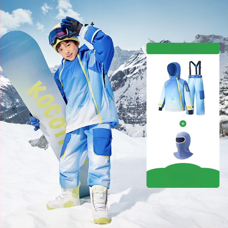 KK Tree vaikų slidinėjimo komplektas, unisex dviejų dalių (viršus + kelnes), atsparus vandeniui ir šiltas, poliesterio audinys, modelis Kq25130+Kq25131
