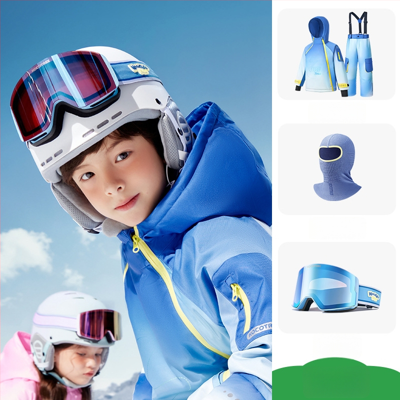 KK Tree vaikų slidinėjimo komplektas, unisex dviejų dalių (viršus + kelnes), atsparus vandeniui ir šiltas, poliesterio audinys, modelis Kq25130+Kq25131