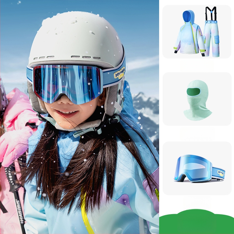 KK Tree vaikų slidinėjimo komplektas, unisex dviejų dalių (viršus + kelnes), atsparus vandeniui ir šiltas, poliesterio audinys, modelis Kq25130+Kq25131