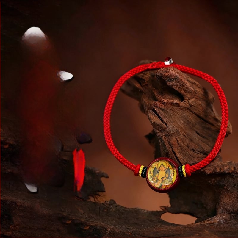 Гривна с Тханга и цинамар, мантра Зелената Тара; ръчно плетена, унисекс, ретро стил литература и изкуство