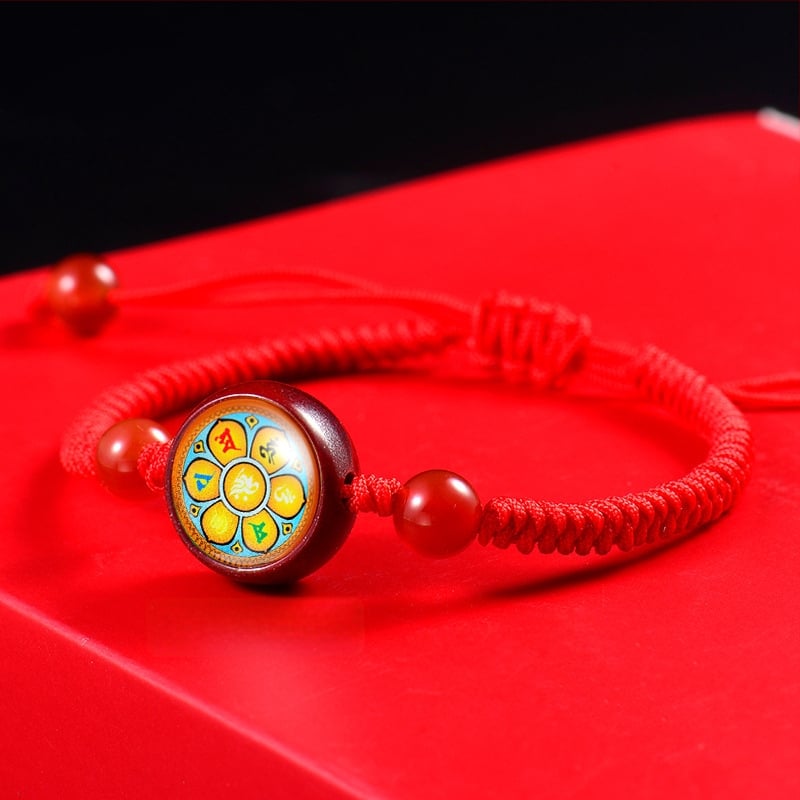 Гривна с Тханга и цинамар, мантра Зелената Тара; ръчно плетена, унисекс, ретро стил литература и изкуство