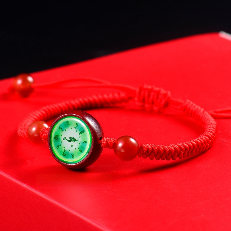 Гривна с Тханга и цинамар, мантра Зелената Тара; ръчно плетена, унисекс, ретро стил литература и изкуство