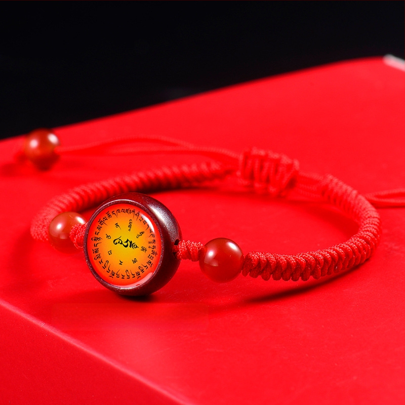 Гривна с Тханга и цинамар, мантра Зелената Тара; ръчно плетена, унисекс, ретро стил литература и изкуство