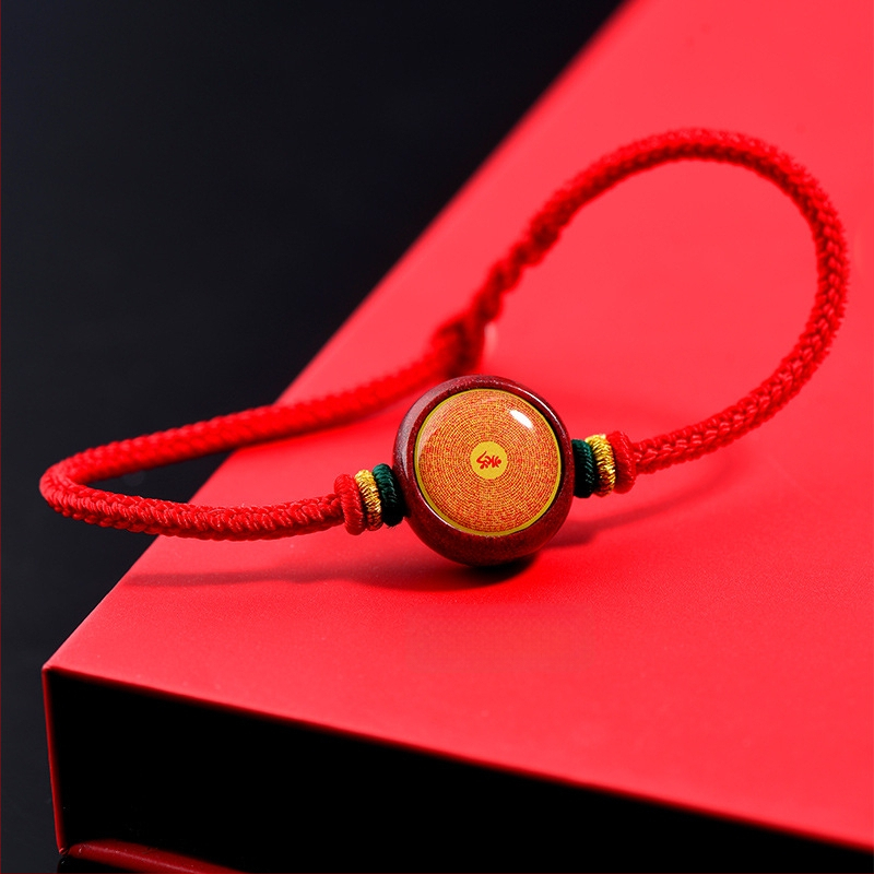 Гривна с Тханга и цинамар, мантра Зелената Тара; ръчно плетена, унисекс, ретро стил литература и изкуство