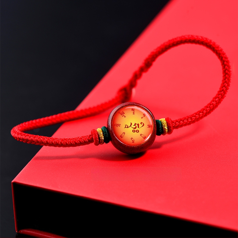 Гривна с Тханга и цинамар, мантра Зелената Тара; ръчно плетена, унисекс, ретро стил литература и изкуство