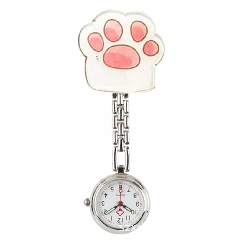 Moteriški slaugos krūtinės laikrodis, kvarcinis Huachen SL39 mechanizmas, analoginis rodiklis su skaitmenimis, 24 valandų indikacija, atsparus vandeniui