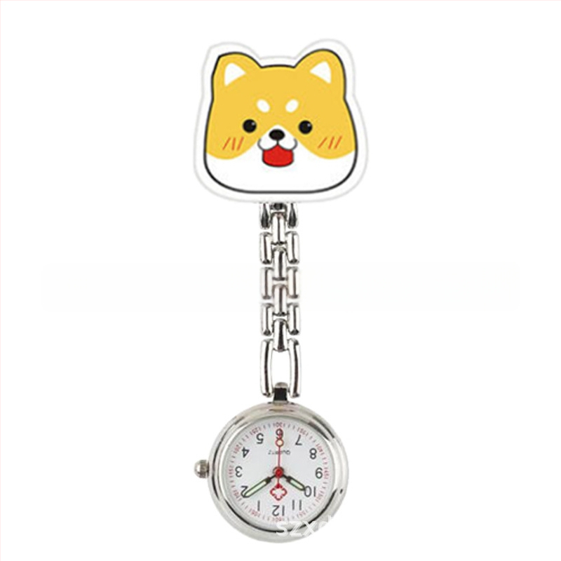 Moteriški slaugos krūtinės laikrodis, kvarcinis Huachen SL39 mechanizmas, analoginis rodiklis su skaitmenimis, 24 valandų indikacija, atsparus vandeniui