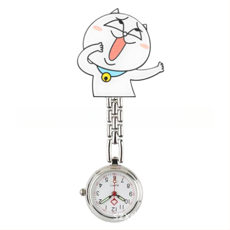 Moteriški slaugos krūtinės laikrodis, kvarcinis Huachen SL39 mechanizmas, analoginis rodiklis su skaitmenimis, 24 valandų indikacija, atsparus vandeniui