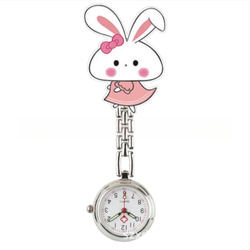 Moteriški slaugos krūtinės laikrodis, kvarcinis Huachen SL39 mechanizmas, analoginis rodiklis su skaitmenimis, 24 valandų indikacija, atsparus vandeniui