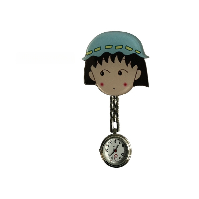 Moteriški slaugos krūtinės laikrodis, kvarcinis Huachen SL39 mechanizmas, analoginis rodiklis su skaitmenimis, 24 valandų indikacija, atsparus vandeniui